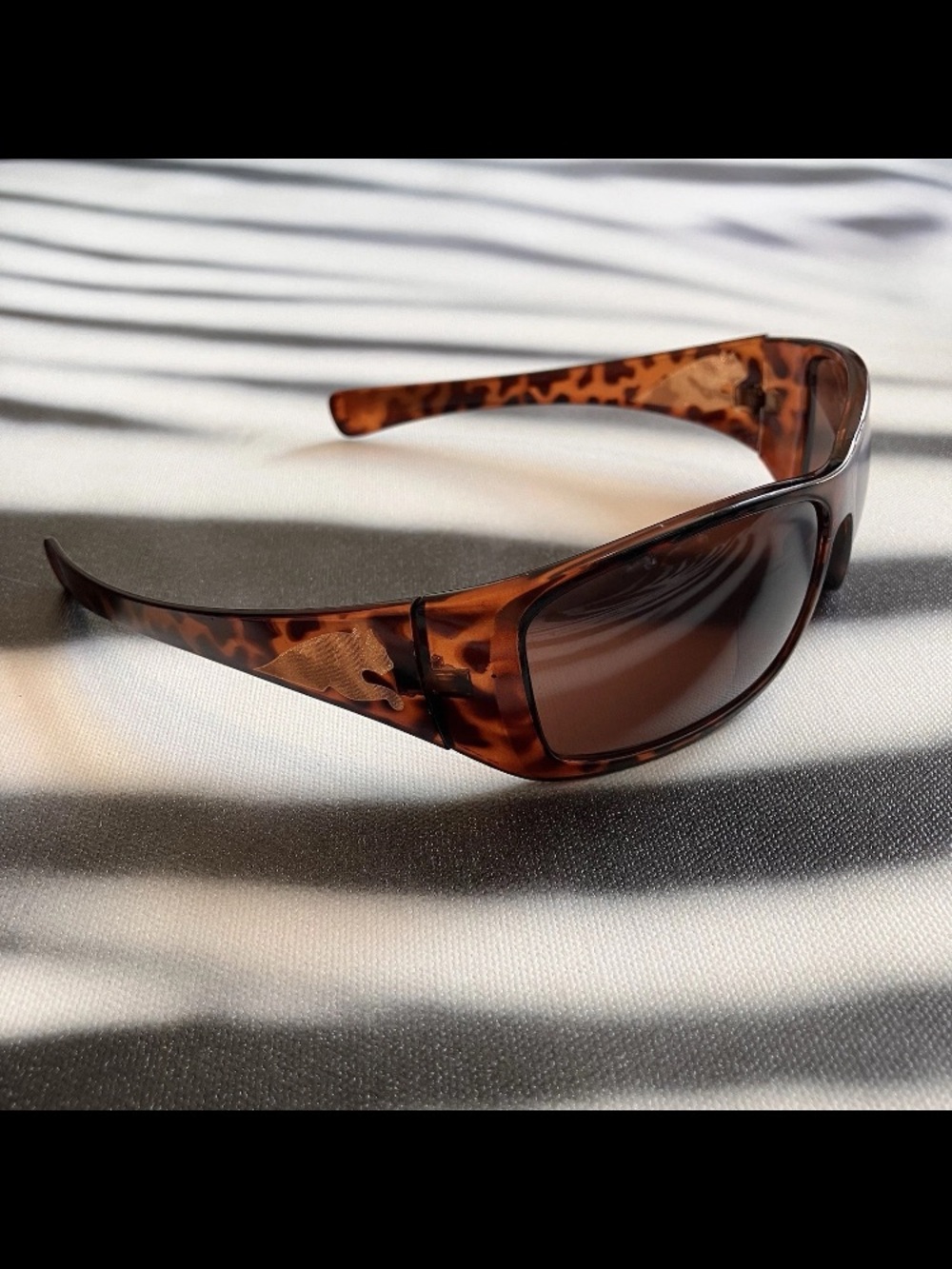 Y2K Exotic Animal Print Sport Sunglasses Tortoise Brown